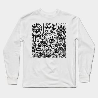 face lineart Long Sleeve T-Shirt